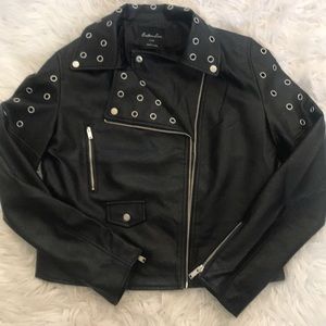 Black leather jacket